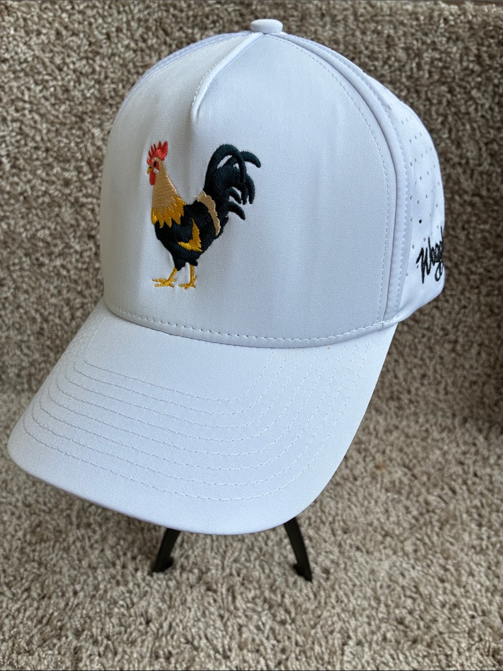 Waggle White Rooster Feelin’’ Cocky  SnapBack Golf Cap